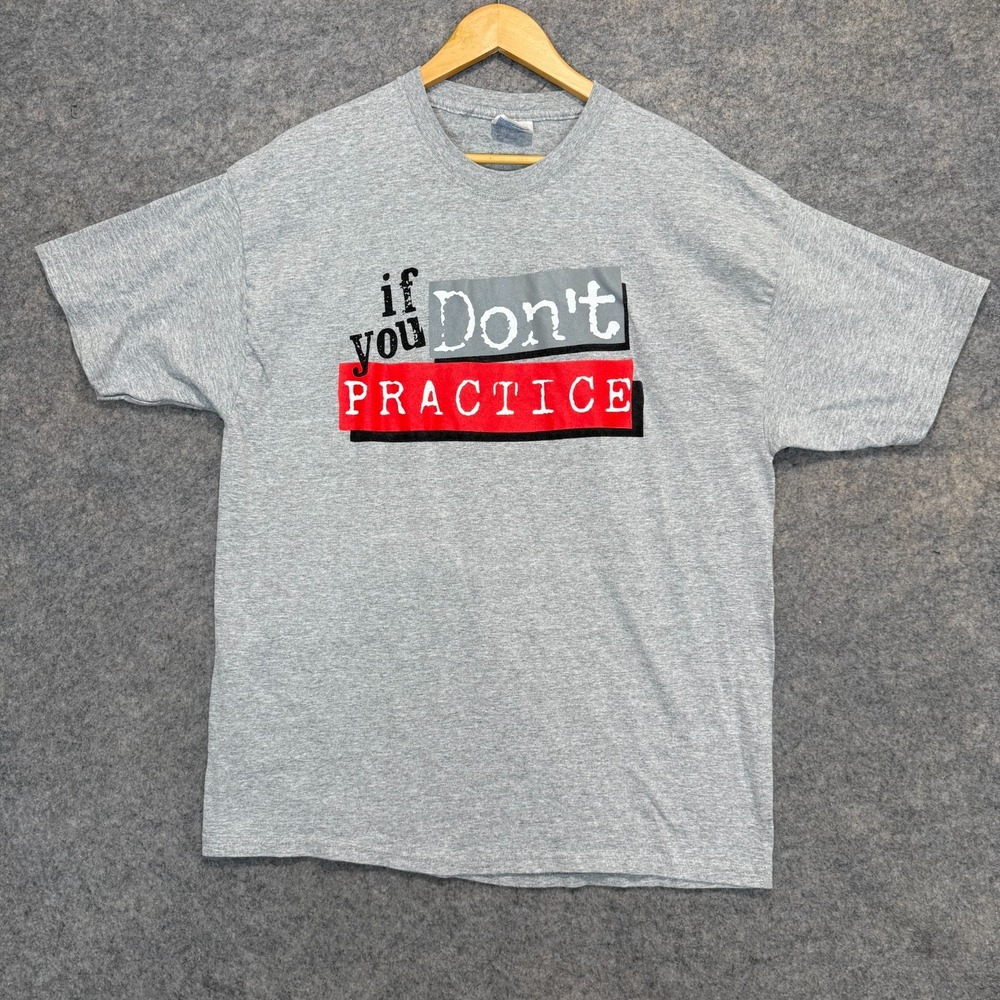 Vintage Big Ball Sports Shirt Men XL Practice Deserve Dream Double Sided Tee 90s